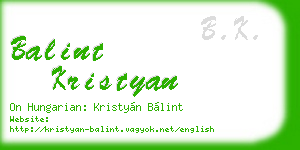 balint kristyan business card
