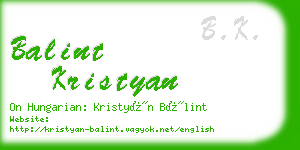 balint kristyan business card